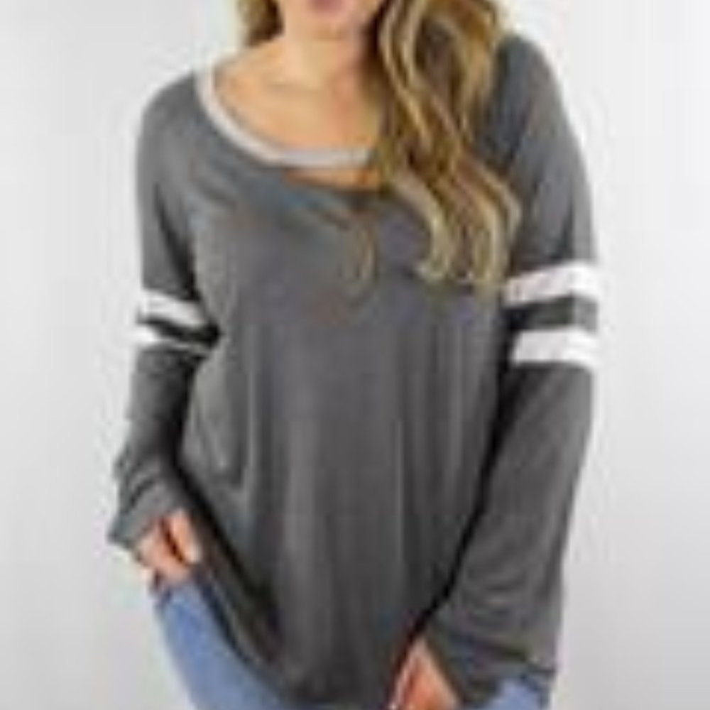 🔴NOT FOR SALE🔴Plus Size Long Sleeve Stripe Top
